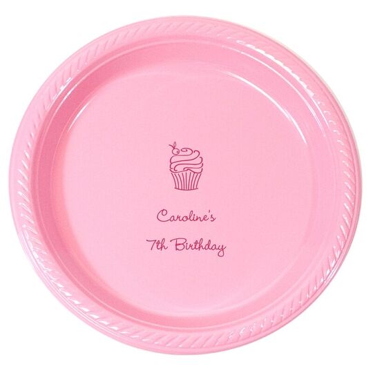 Personalized Cupcake Plastic Plates